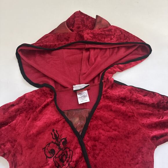 Halloween Costume Velvet Hooded Devil Dress Kids Girls Small Dress Up - Picture 2 of 11